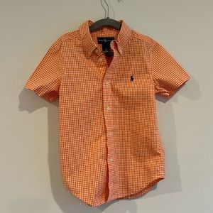 Ralph Lauren Boys Gingham Cotton Poplin Shirt Size 5